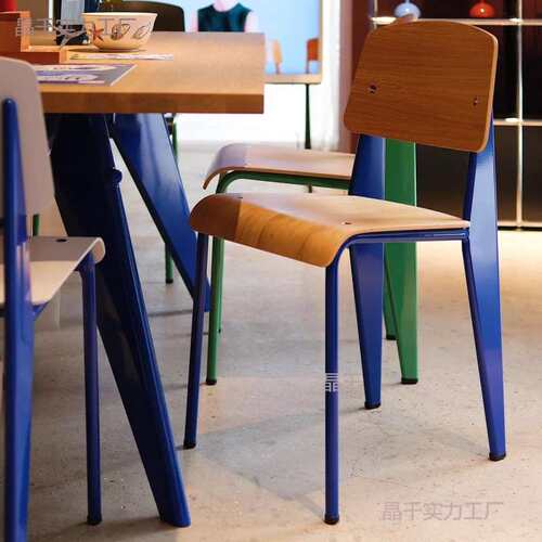 HAY餐椅北欧Standard Chair家用靠背凳子网红克莱因蓝椅子金属