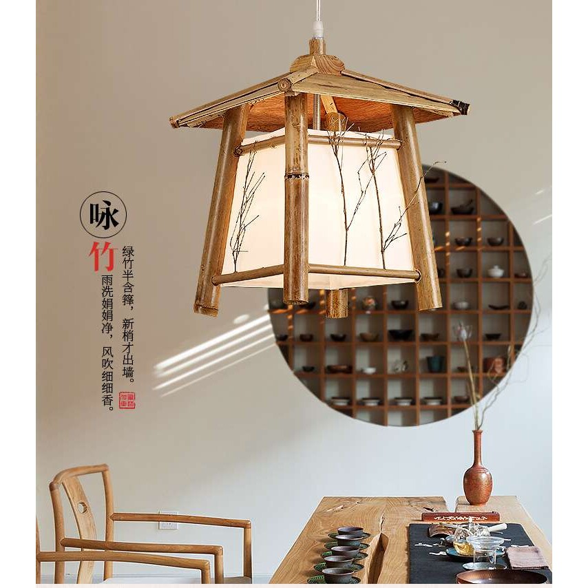东南亚吊灯创意竹艺吊灯中式日式灯具餐厅客厅阳台过道竹编小灯笼