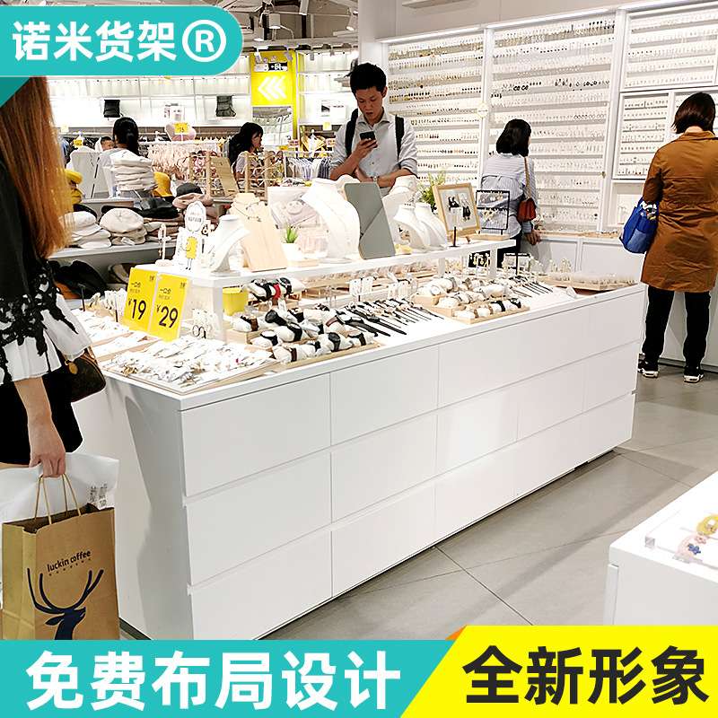 名创饰品店精品店货架展示架优品货架耳钉耳环展示架柜双面中岛柜