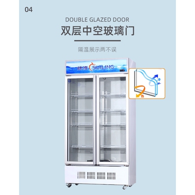穗凌 LG4-700M2/W商用冰柜冷藏展示柜双门冷柜立式风冷超市饮料柜