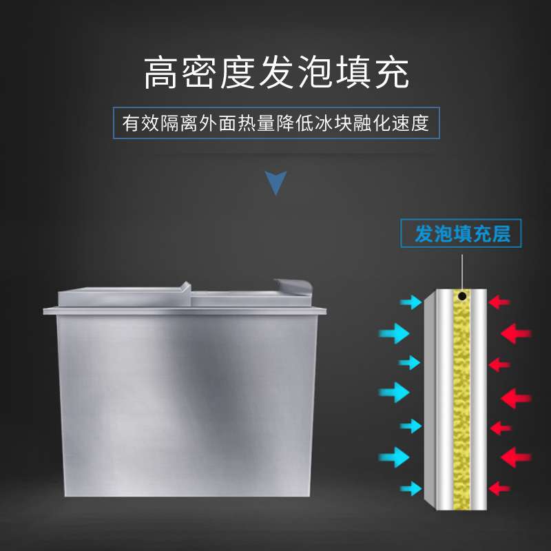 商用家用储冰槽加厚不锈钢奶茶店水吧KTV网咖专用嵌入式冰槽