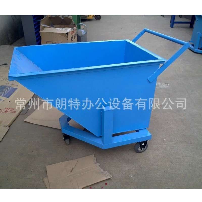 厂家供应不锈钢手推式铁屑车废料车 翻斗式手推废料垃圾车拖车