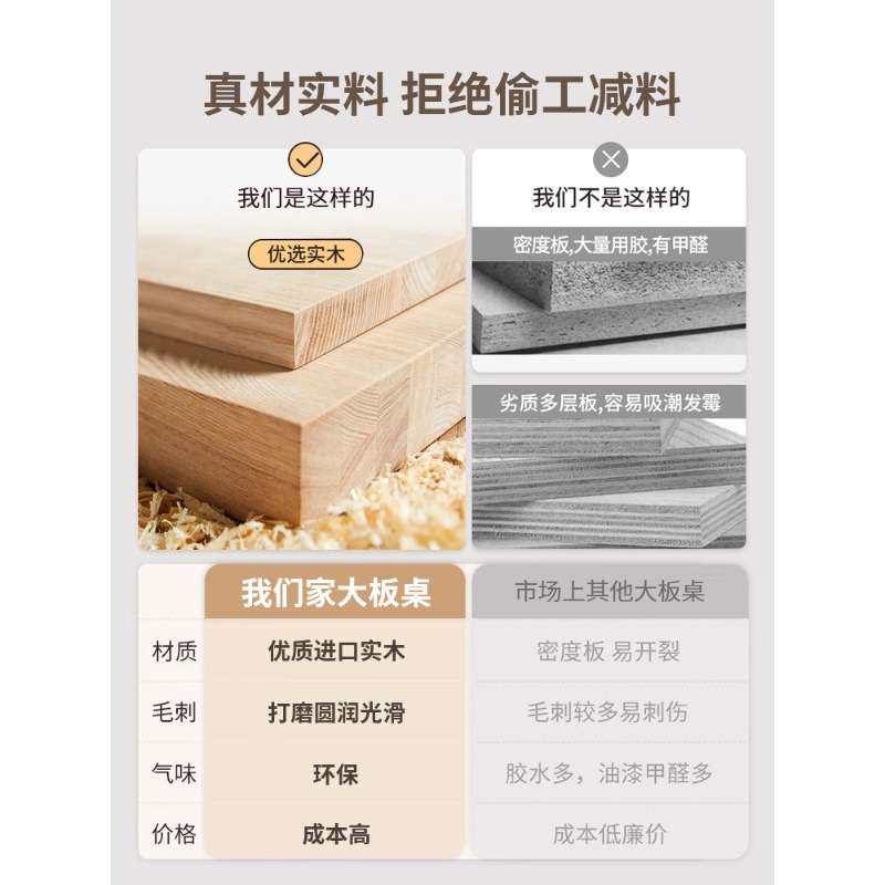 纯实木餐桌北欧橡胶木餐桌椅组合现代简约吃饭桌子办公室会议长桌