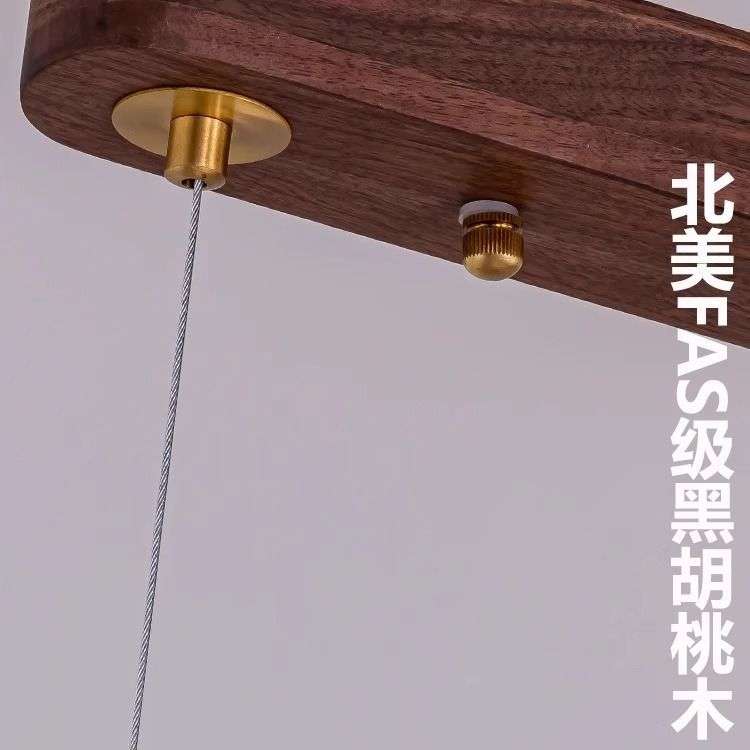 中古风餐厅吊灯2025新款简约禅意新中式美学茶室一字创意长条灯具