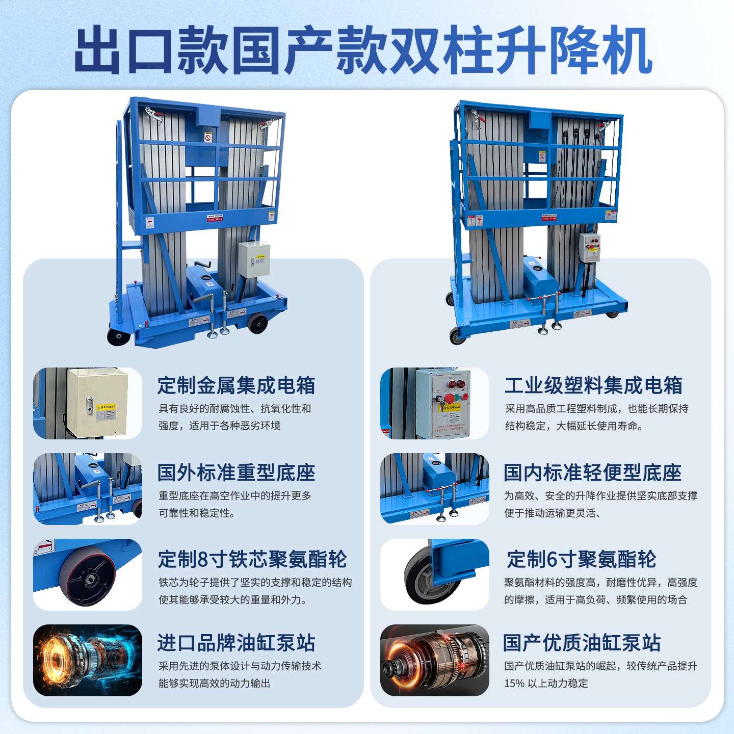 升降机铝合金轻小型室内登高车移动式电动液压自动高空平台作业梯