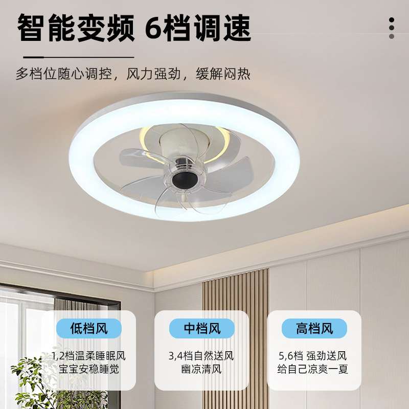 新家用客厅餐厅风扇全光谱护眼吸顶灯 led智能风扇多功能正在畅销