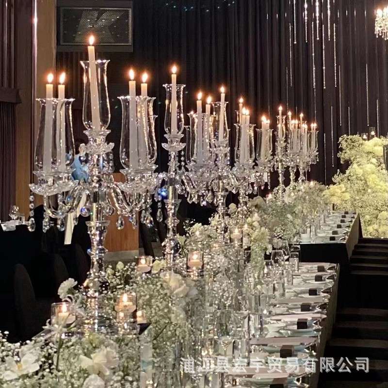 欧式水晶烛台婚庆道具婚礼用品摆件餐桌浪漫蜡烛装饰现代家居烛台