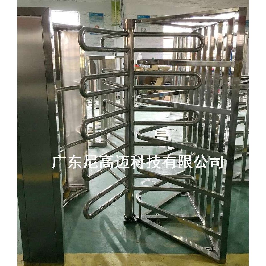 会展场馆半高单向门火车站单向出口手推旋转闸超市不锈钢辊转闸机
