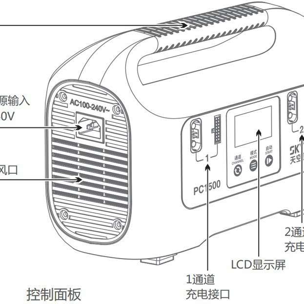 SKYRC PC1500 智能充电器 12-14S 25A双通道航模快充 AS150U 插头