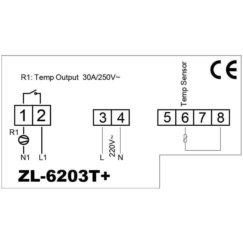 LILYTECH ZL-6203T+,定时开关30A温控器,继电器输出电子数字式