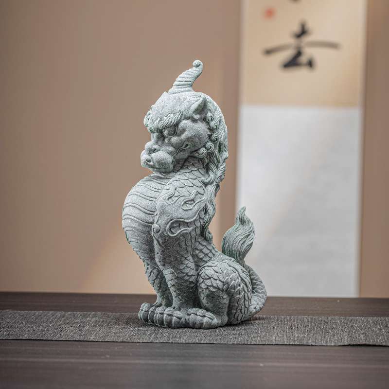 工厂青砂石瑞兽嘲风装饰品家居玄关大号摆件客厅桌面创意茶宠茶玩