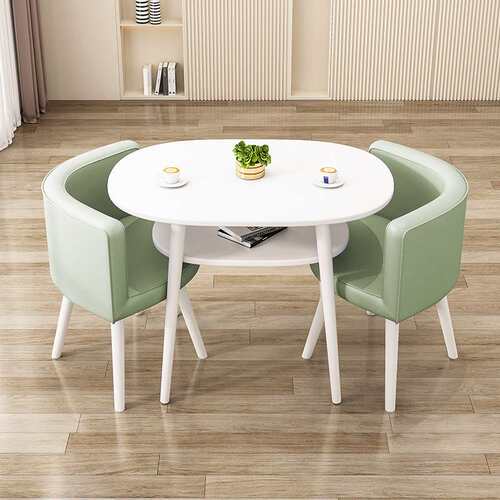 洽谈桌椅组合接待店铺会客休闲桌椅小户型奶油风小圆桌餐桌