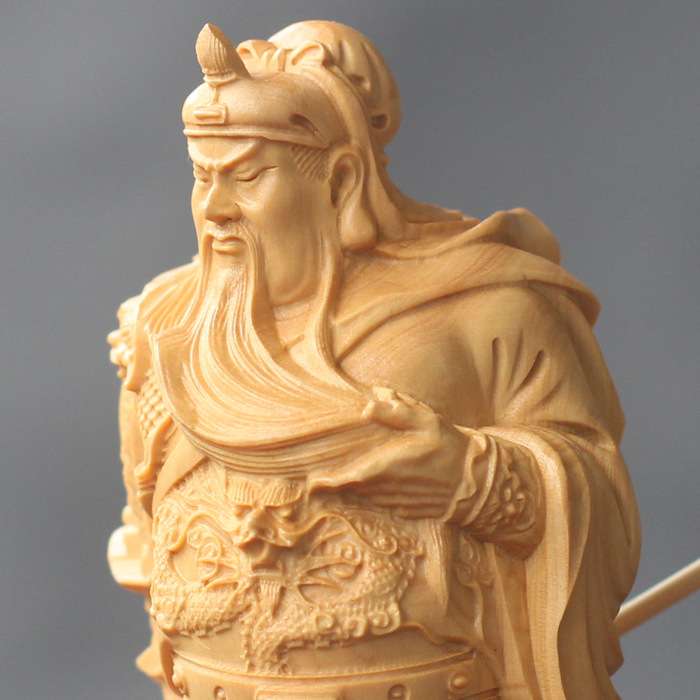厂家 黄杨木雕吉祥摆件家居饰品工艺品武财神木质关公关二爷