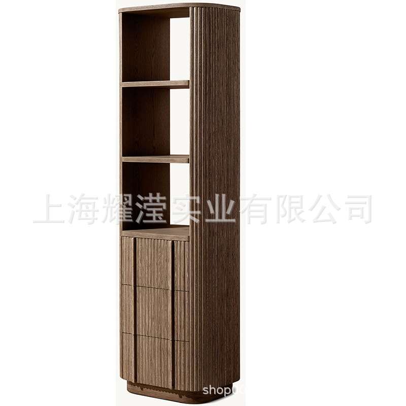 出口外贸RH实木书柜美式高端收纳浴室橡木储物柜家具
