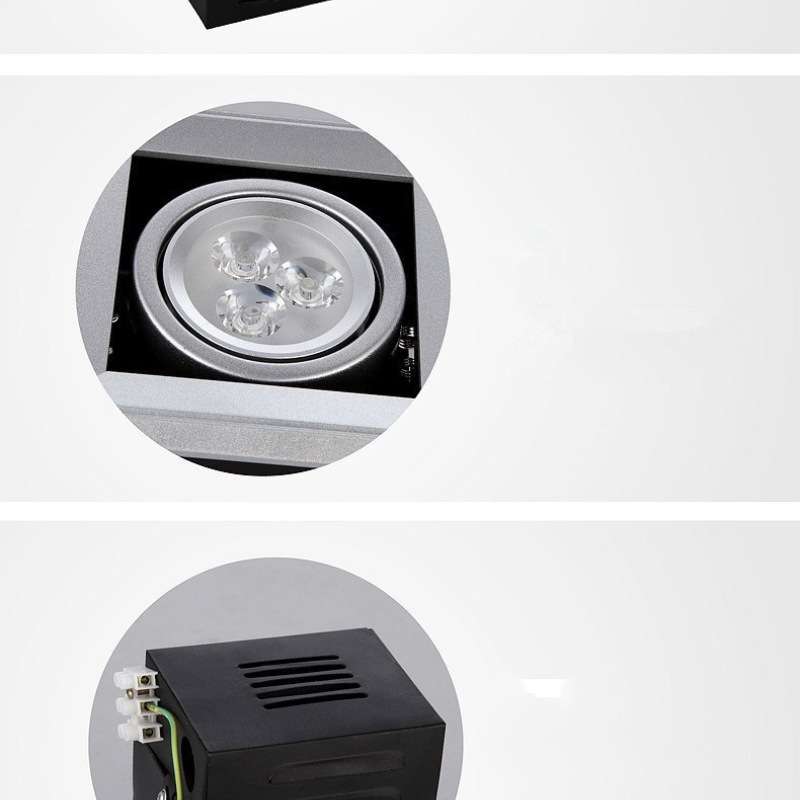 LED格栅灯双头三头方形筒灯网格葡萄架铝嵌入式商用斗胆灯cob射灯