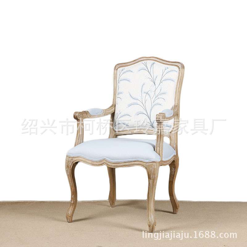 法式餐椅 扶手实木方背椅 做旧复古休闲椅/电脑椅/书房椅子