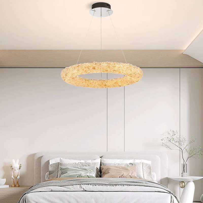 客厅水晶吊灯现代轻奢装饰全光谱环形设计师款餐厅卧室灯具餐桌