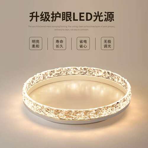 卧室灯现代简约圆形家用轻奢主卧灯新款餐厅灯温馨儿童吸顶灯055L