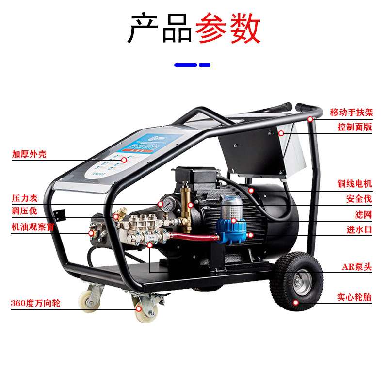 工业洗车器高压清洗机500公斤大功率喷砂除锈除漆根雕380V洗车机