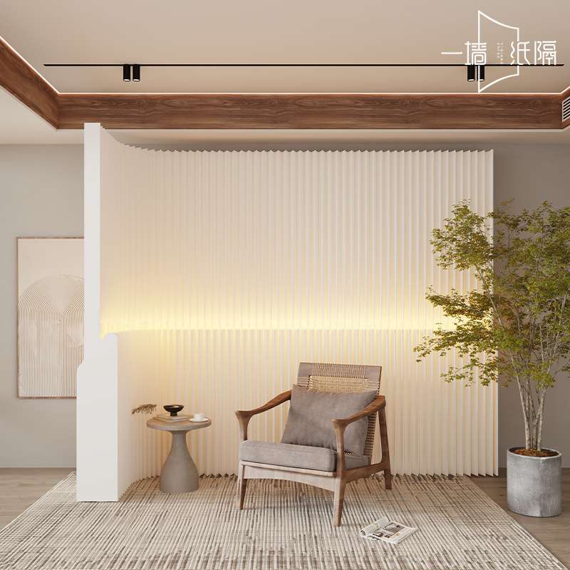屏风隔断墙移动折叠发光办公室客厅分隔墙房间隔档板假墙简易自装