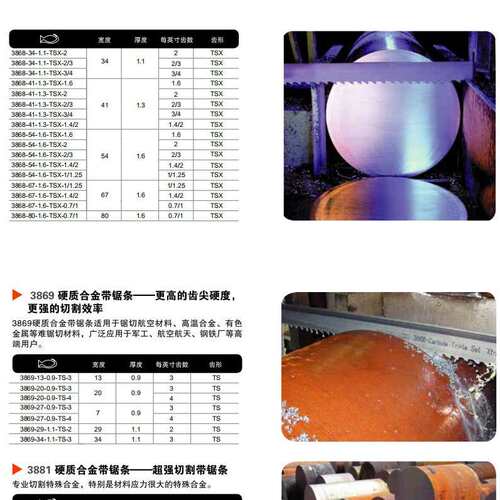 BAHCO/百固硬质合金带锯条3868