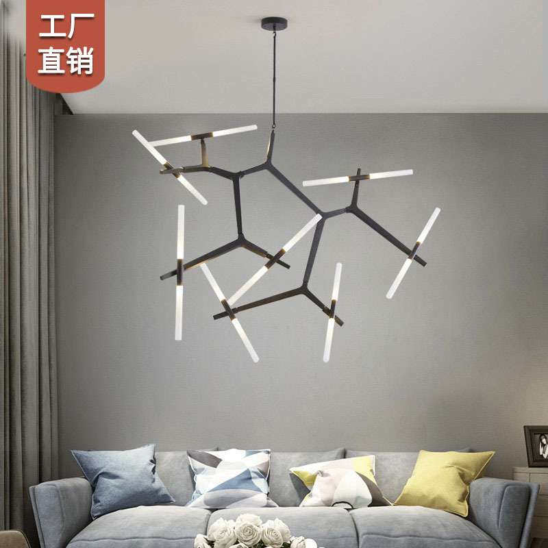 北欧后现代分子灯餐厅工业风树枝吊灯卧室客厅人字树杈灯具中山
