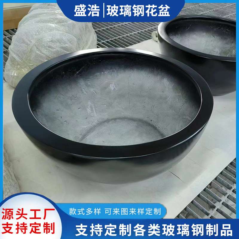 供应现代玻璃钢花盆 户外圆形移动花槽花器 组合落地白色特大花钵