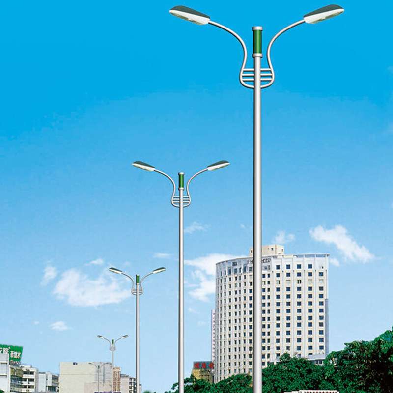 高低双臂led路灯市政道路照明双头路灯户外防水高杆路灯一体灯具