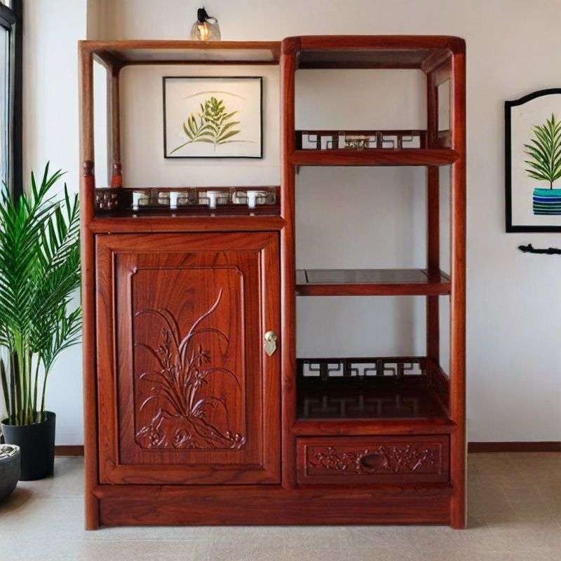 实木茶水柜餐边柜中式茶柜储茶柜客厅储物收纳柜办公室纯净水桶柜