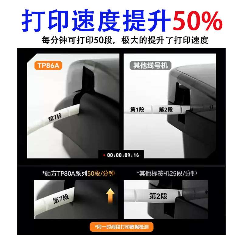 硕方线号机TP80A/86A线缆标签热缩套管打印机tp70 76号码管印字机