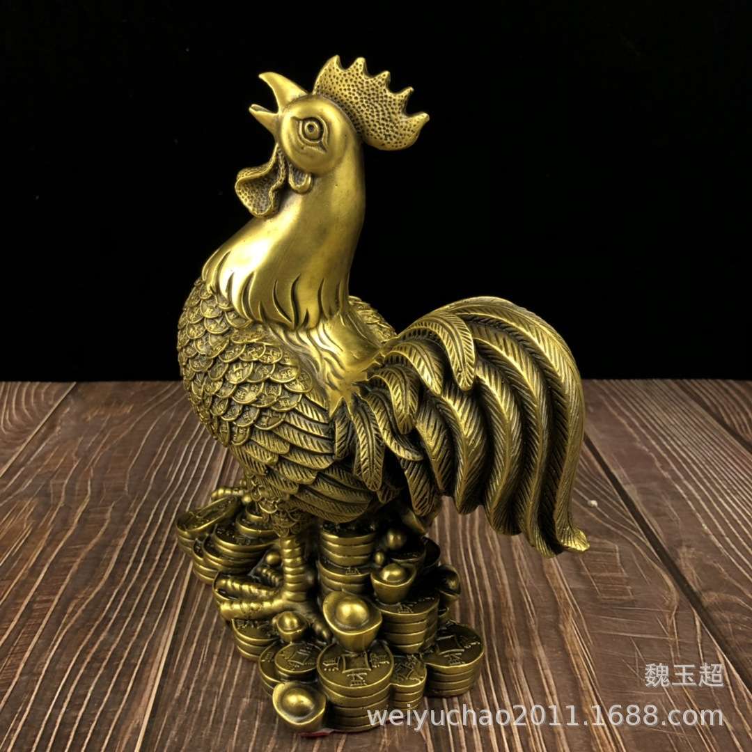 纯铜公鸡纯铜金钱鸡金鸡摆件家居卧室装饰品工艺品客厅摆件