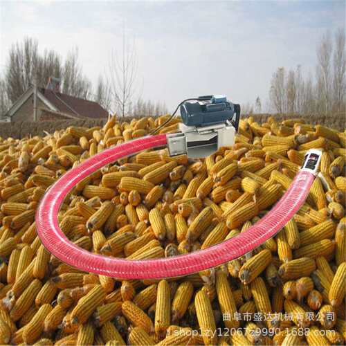 小型软管抽粮机 悬挂式220v两相电吸粮机 水泥多功能软管送料机
