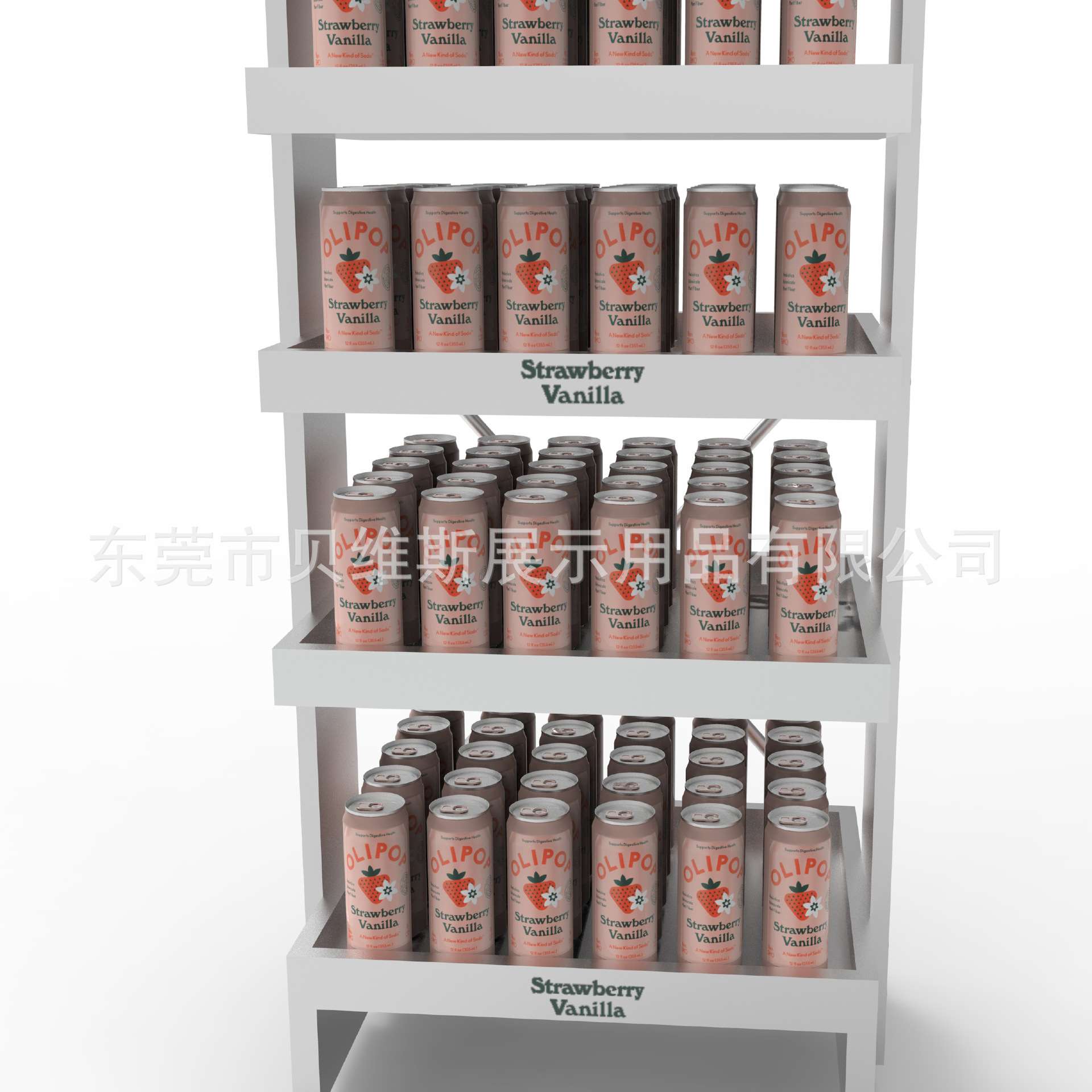 商超陈列架易拉罐汽水展览展示架可移动滚轮广告促销台多层展柜