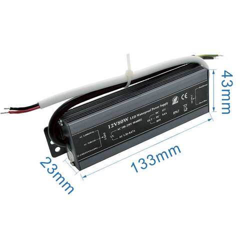 IP6712V6.6A80W超薄全防水开关电源 LED工程亮化防水灯带灯条电源