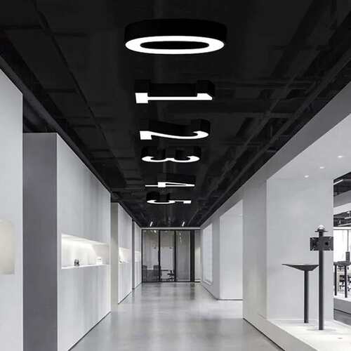 AB字母吊灯led工业风造型灯商场超市logo健身房数字123工业风吊灯