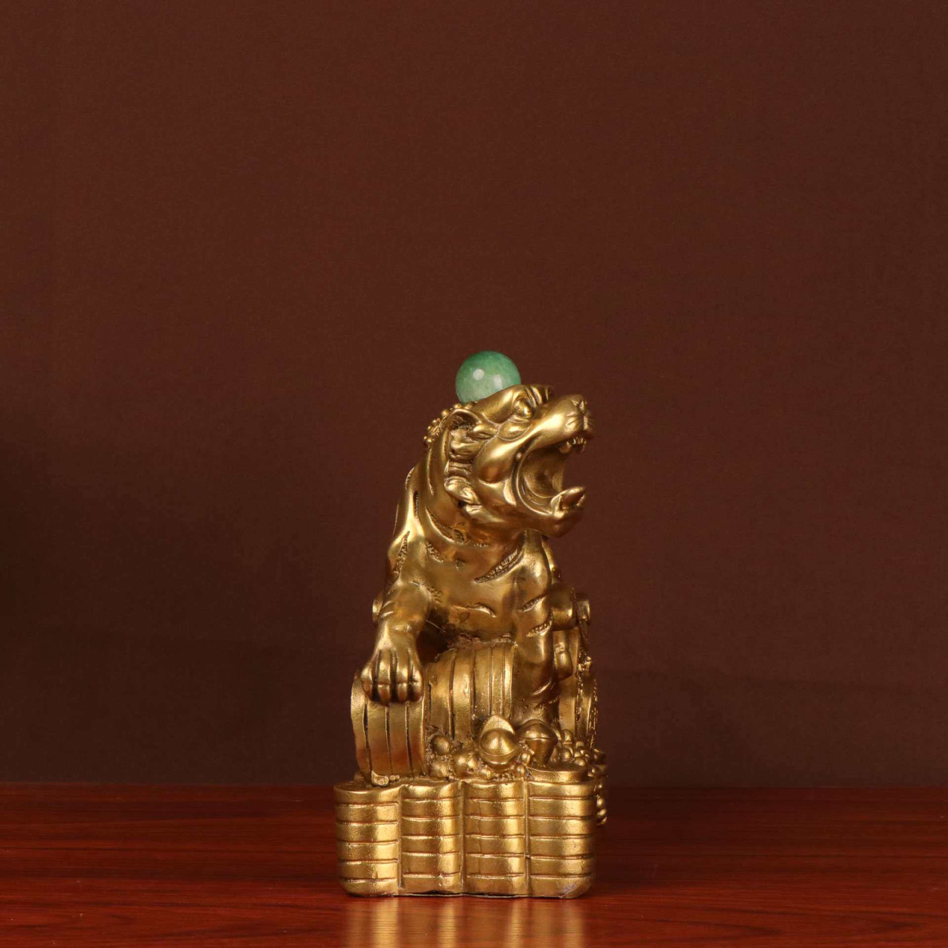 杨铜记 铜老 虎 金镶玉虎 聚宝盆虎 虎拉聚宝盆 虎拉车
