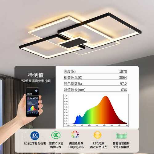 客厅吸顶灯创意轻奢灯具极简约现代风大厅灯北欧房间灯卧室灯448L