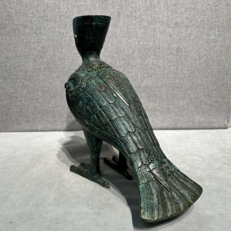 人面鸟尊仿古青铜器家居装饰古典工艺品艺术品收藏摆件