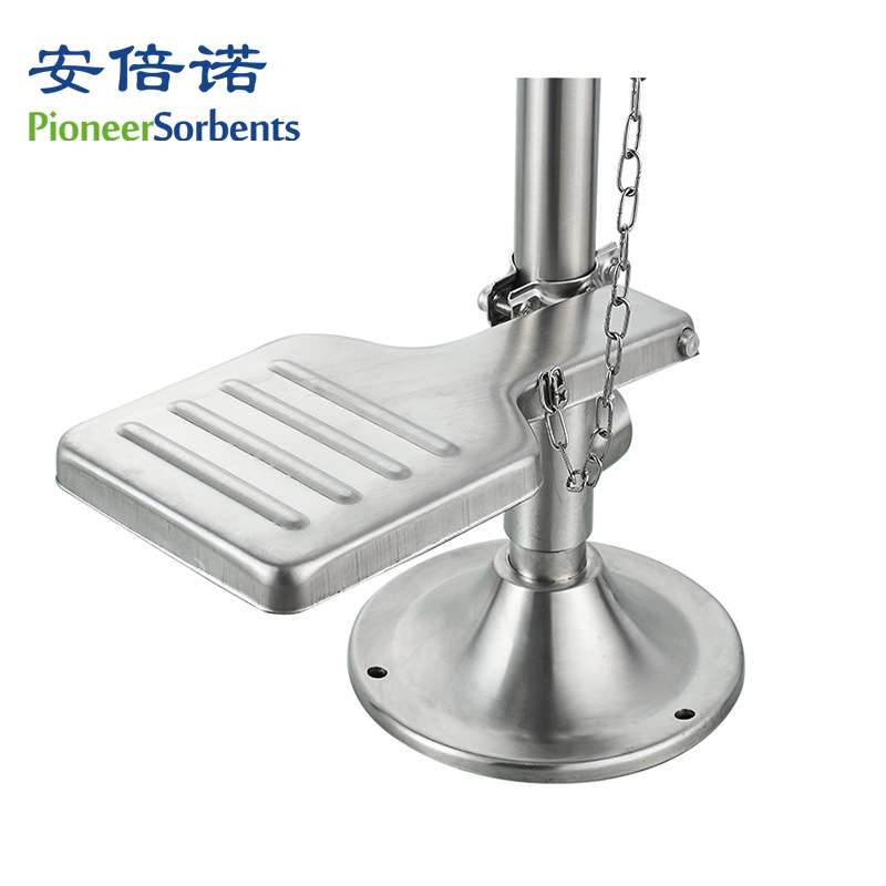 不锈钢立式洗眼器立式冲淋洗眼装置紧急喷淋洗眼机双口脚踏淋喷