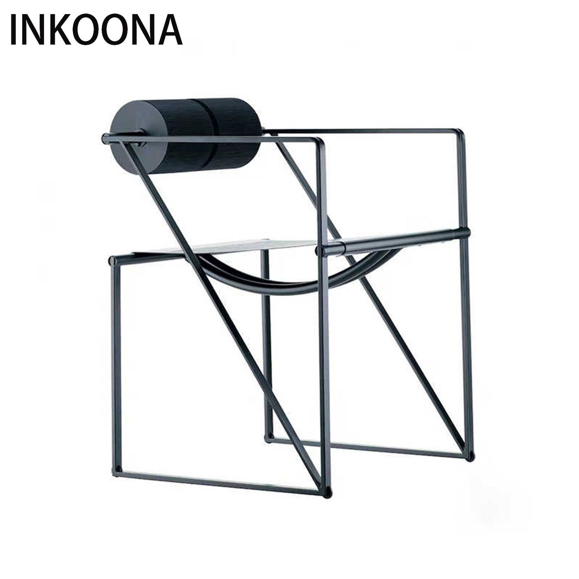 INKOONA意式极简五金烤漆面椅不锈钢家用餐厅别墅样板房餐椅五金