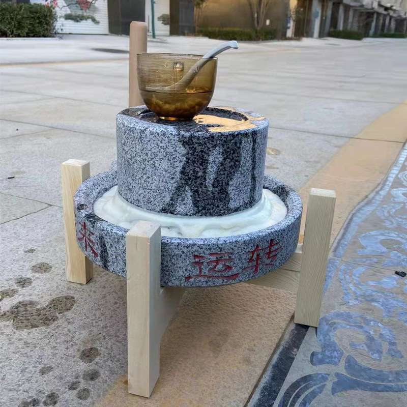 石雕石磨 家用手动 石磨 小型电动迷你石磨 微型磨豆石磨子摆件