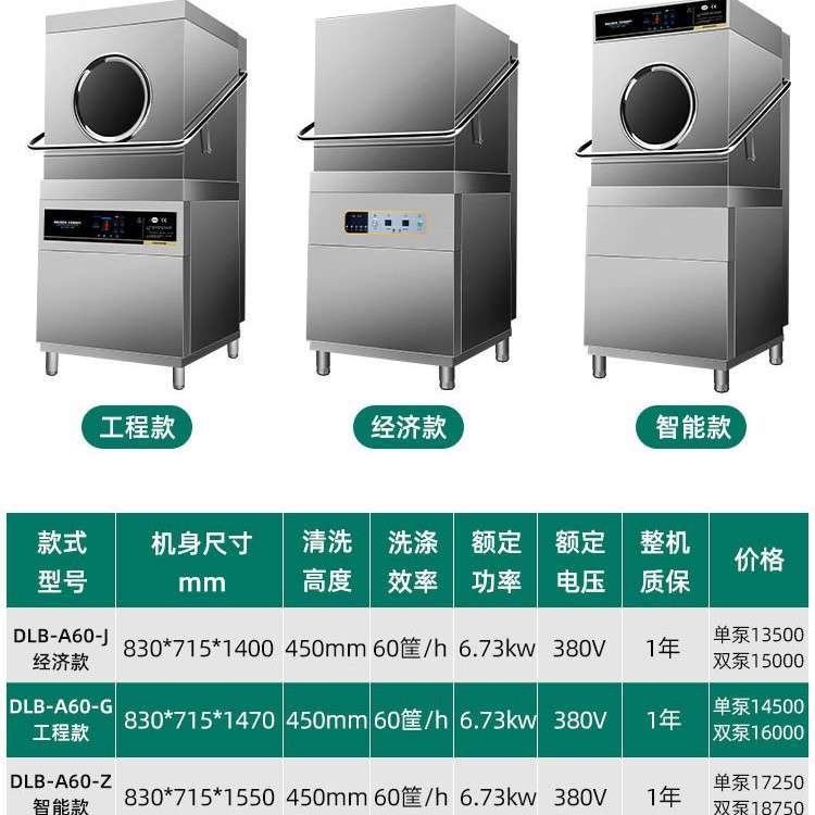 猛世全自动洗碗机商用饭店食堂酒店餐厅用餐饮揭盖式刷碗碟机小型