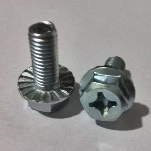 带齿六角法兰面螺栓M5~M20法兰螺丝8.8级汽标Q181自带垫六角螺栓