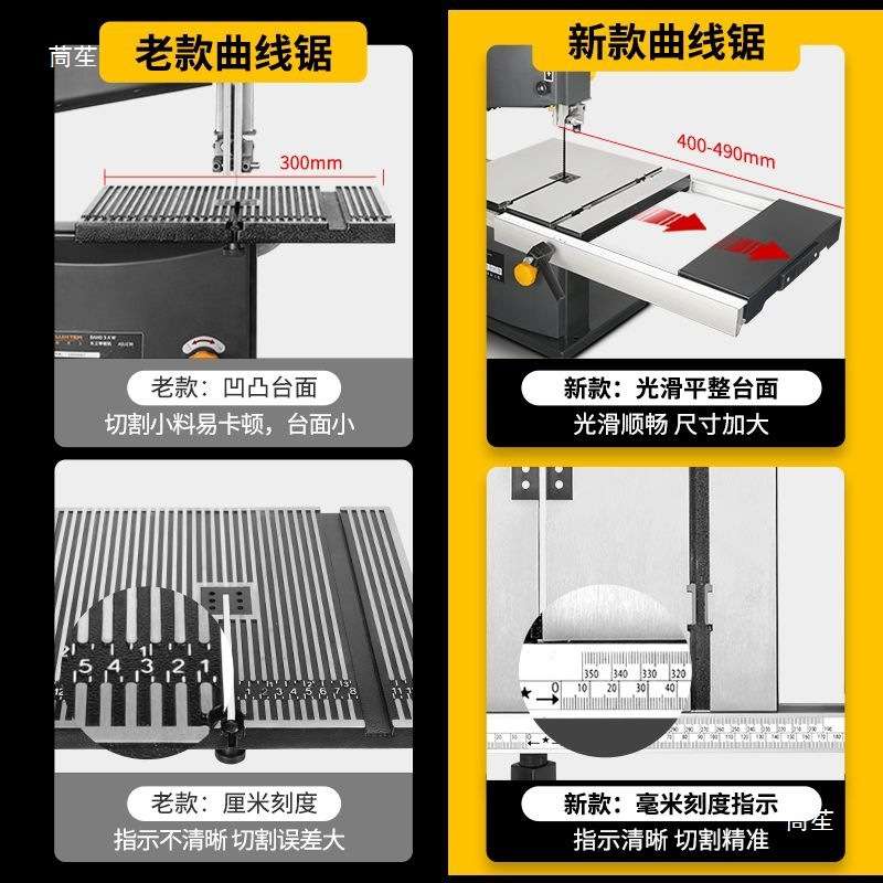 9寸木工带锯机线锯曲线锯拉花锯台式裁板锯钢丝锯电动切割机