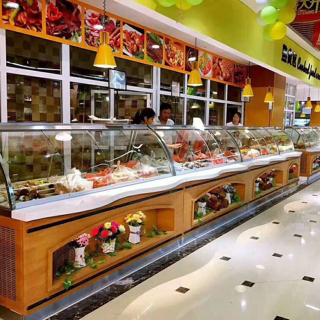 熟食柜超市冷藏柜饭店点菜柜保鲜柜弧形冰柜商用保鲜展示柜