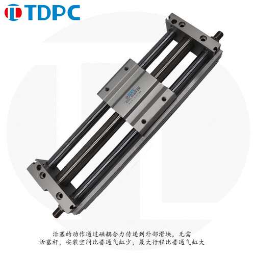 磁偶式无杆气缸CY1S20-100精密导轨双轴可调行程大推力滑台 TDPC