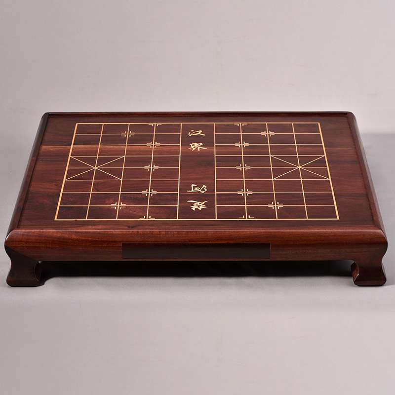 后唐 45#血檀木镶黄杨木象棋盘 带抽屉 高档商务家用送礼套装