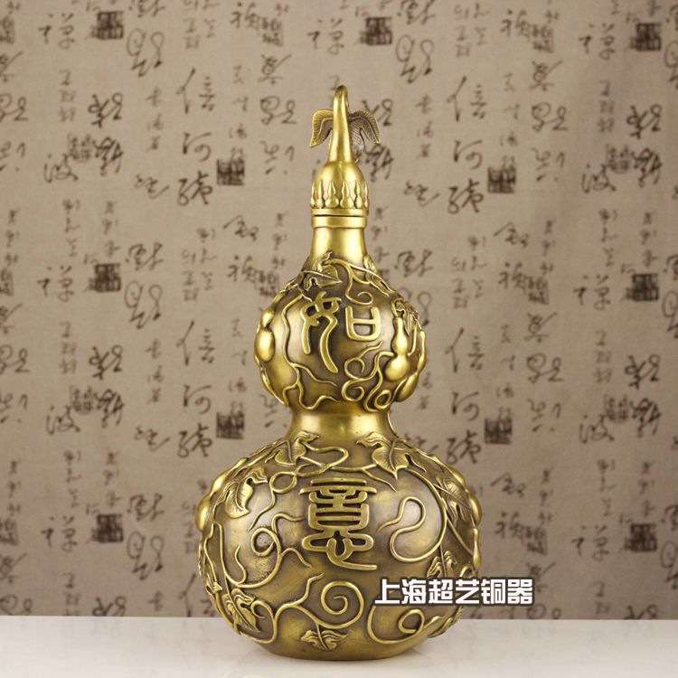 铜葫芦摆件铜吉祥如意大号金属家居工艺装饰品风水摆设