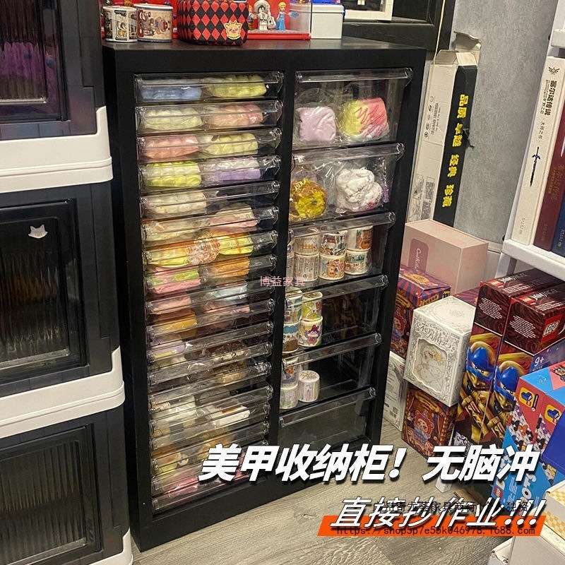 美甲收纳柜美甲店甲油胶多层平底a4文件柜抽屉式带轮落地式样品柜