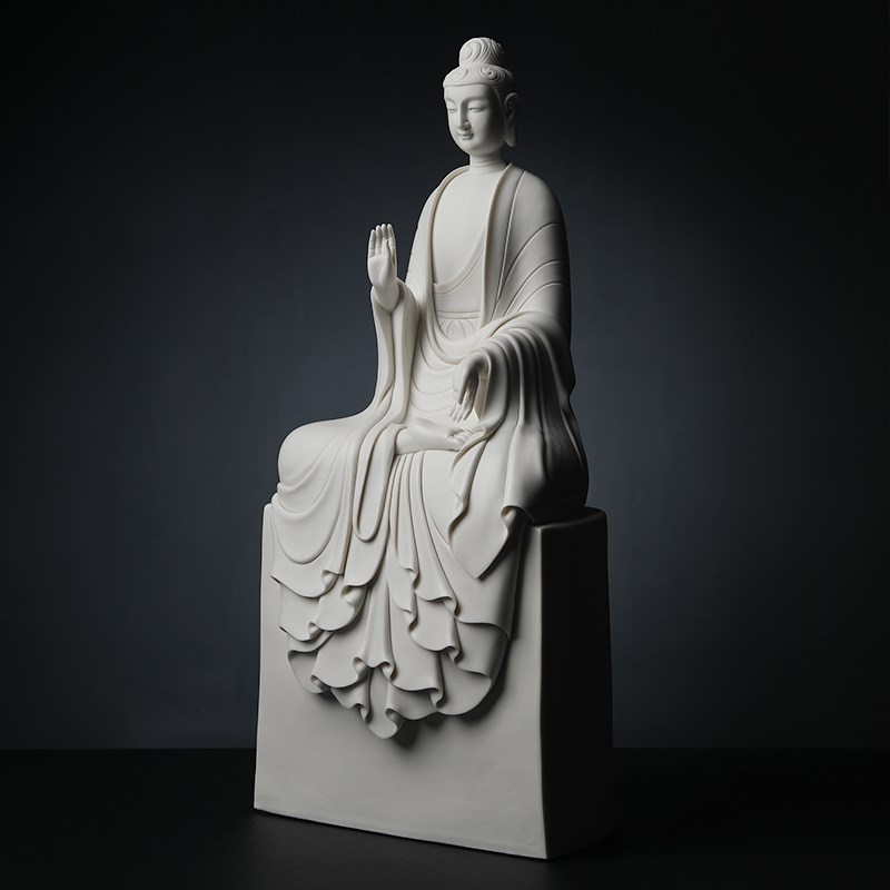 戴玉堂陶瓷摆饰《禅意释迦牟尼佛佛》德化白瓷林建平佛像家居饰品
